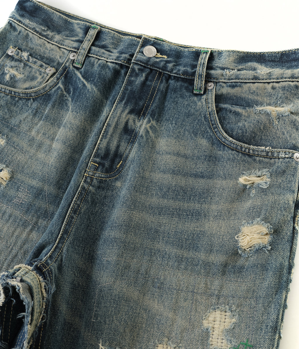 Layered Distressed Jeans