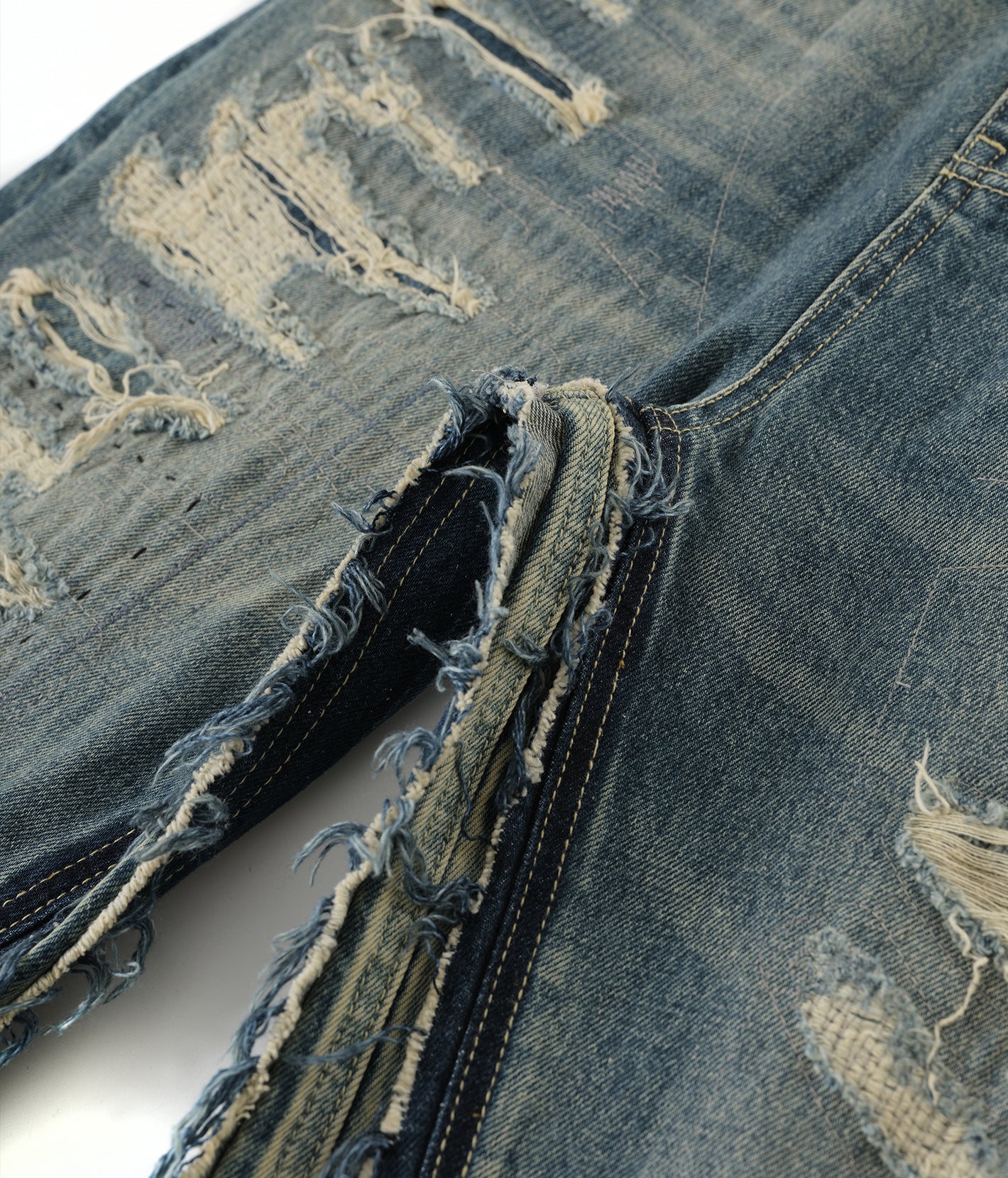 Layered Distressed Jeans