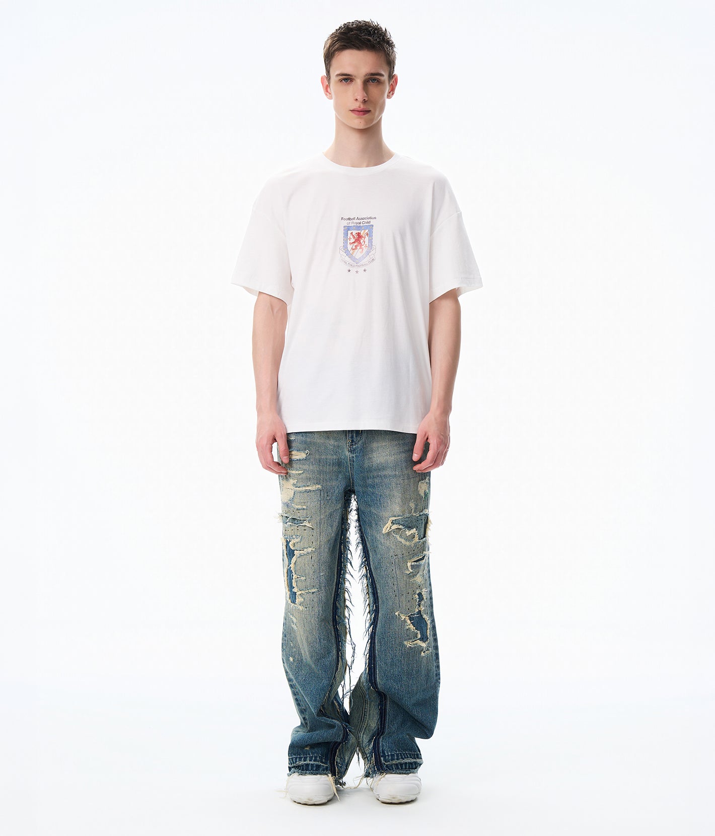 Layered Distressed Jeans