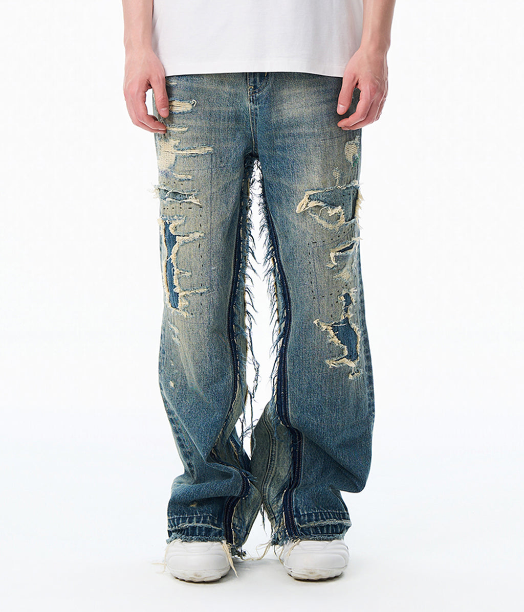 Layered Distressed Jeans