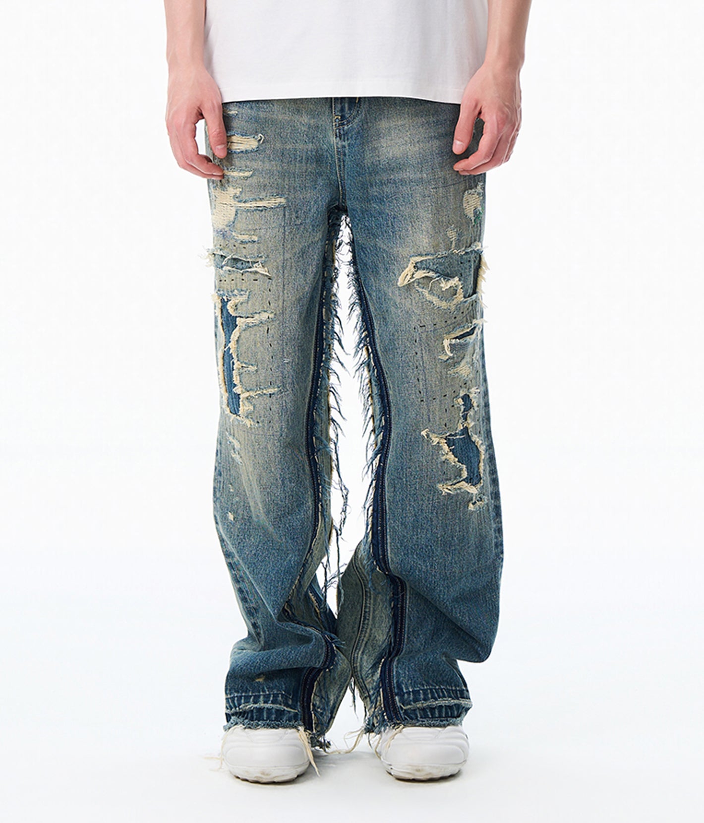 Layered Distressed Jeans
