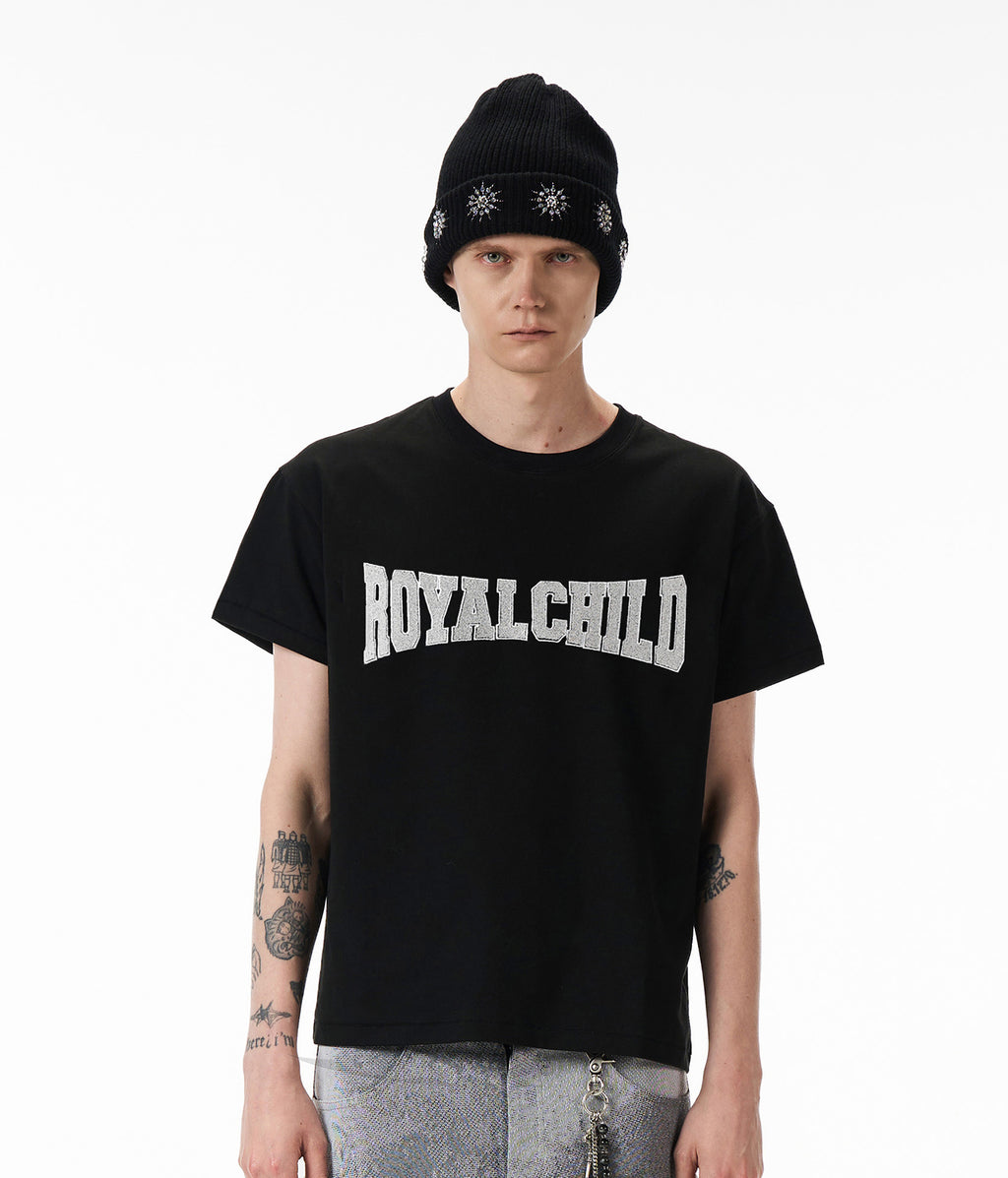 Royal Crystal Short Sleeve Logo Tee | Black - Birth of Royal Child | Men's T-shirts 