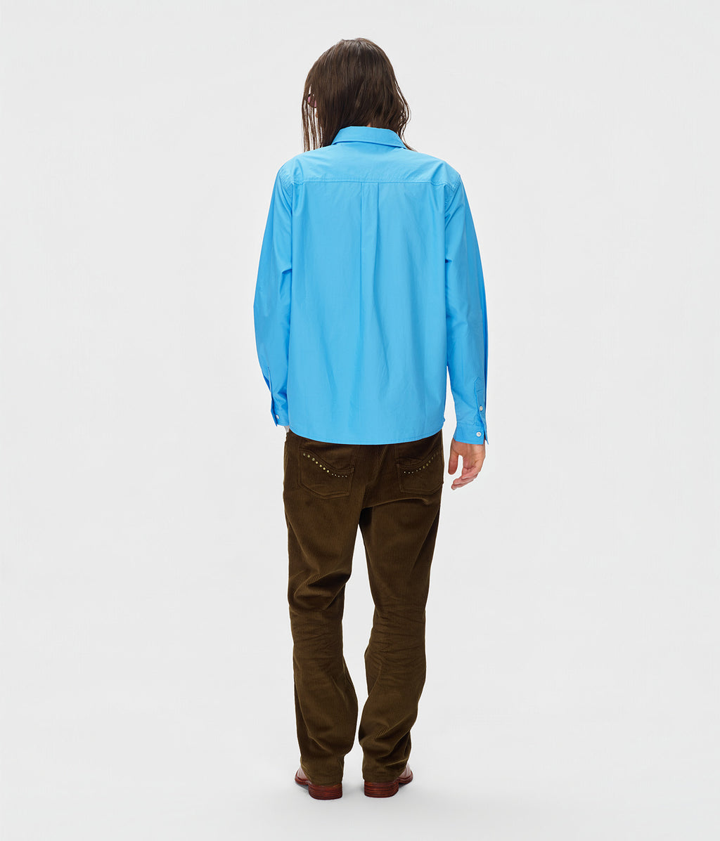 Interrupted Portrait Patch Shirt Blue