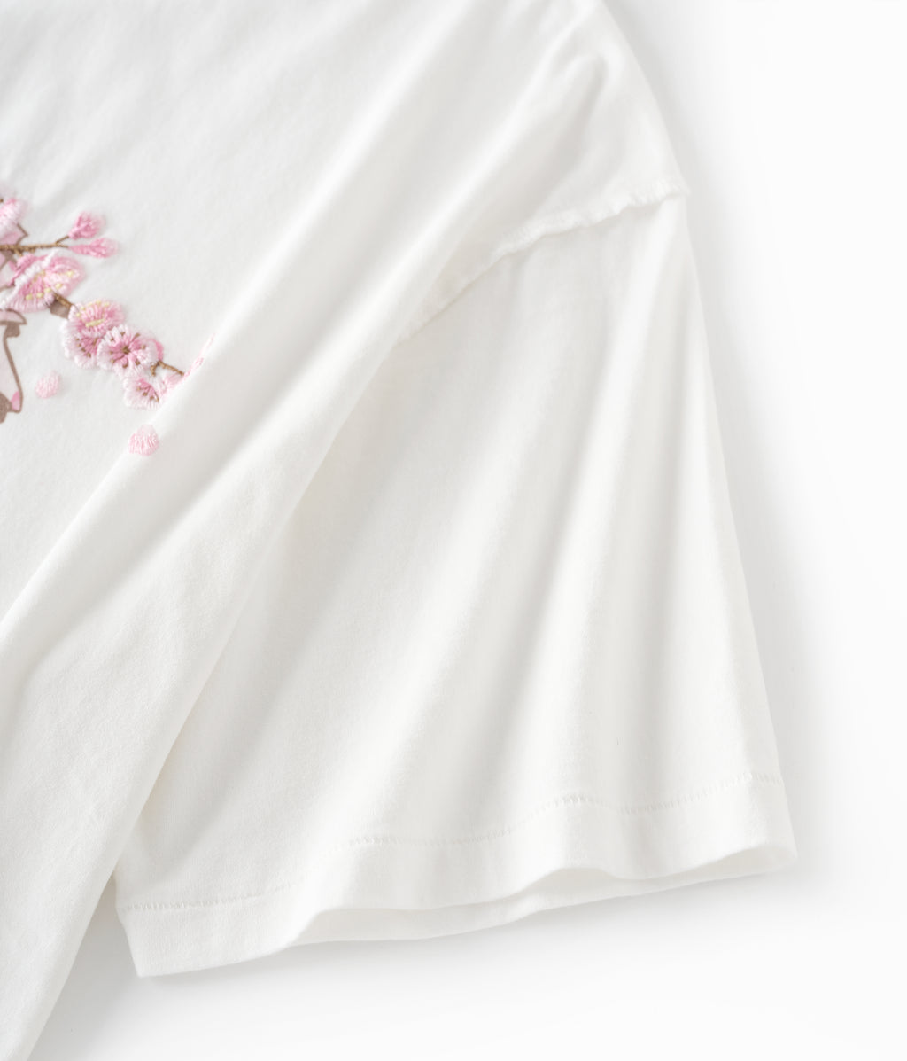 Sakura Embroidered Tee