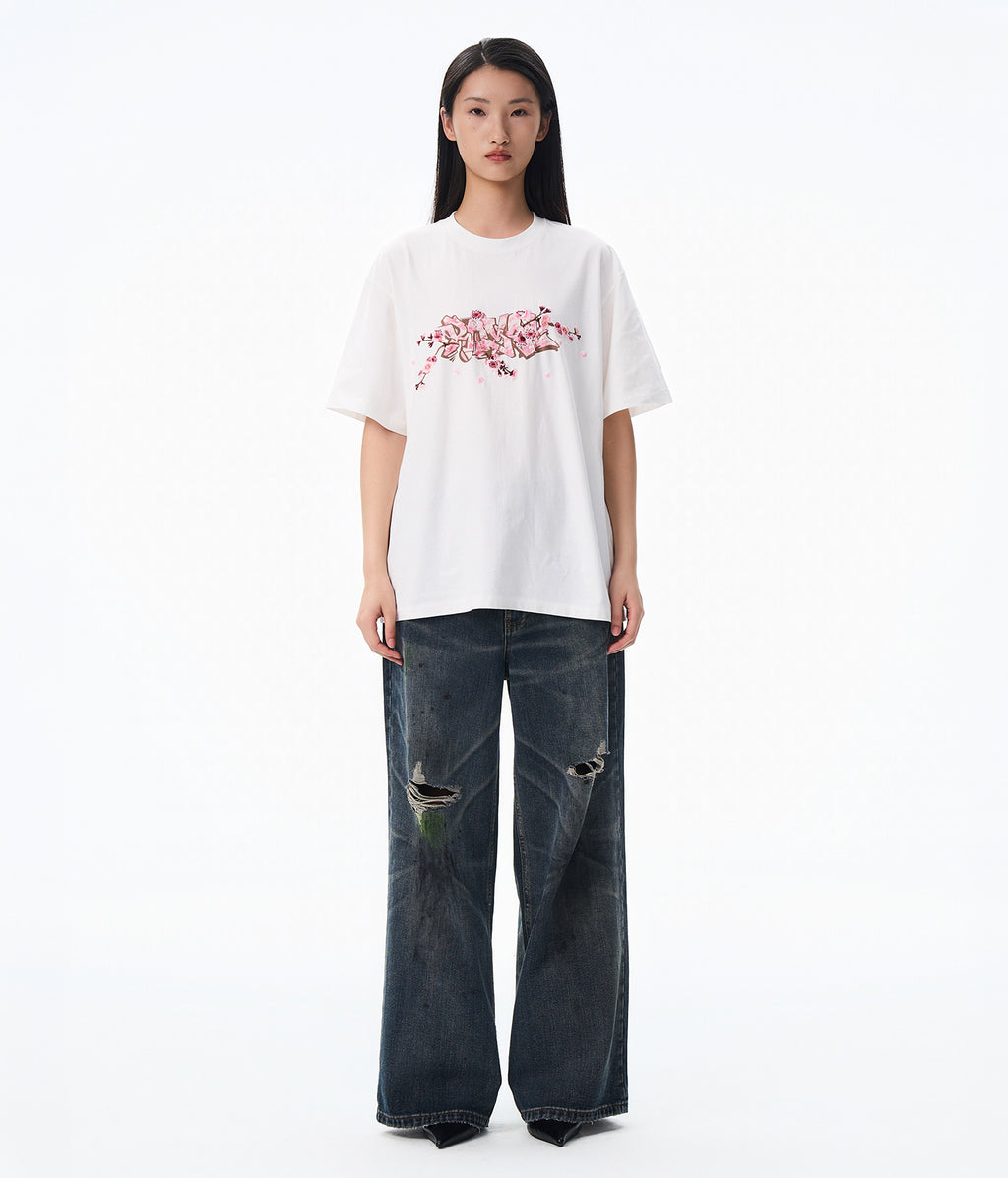 Sakura Embroidered Tee