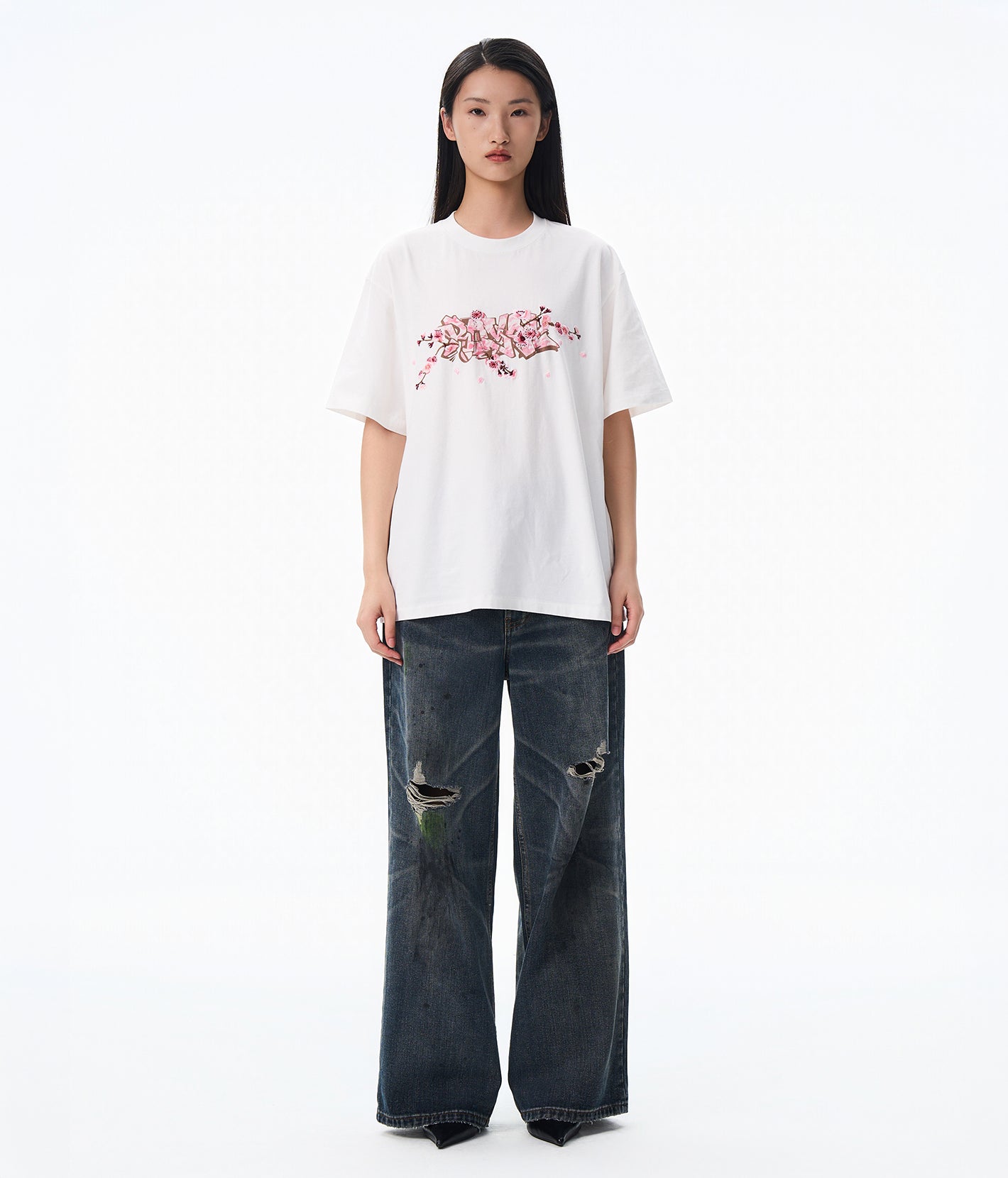Sakura Embroidered Tee