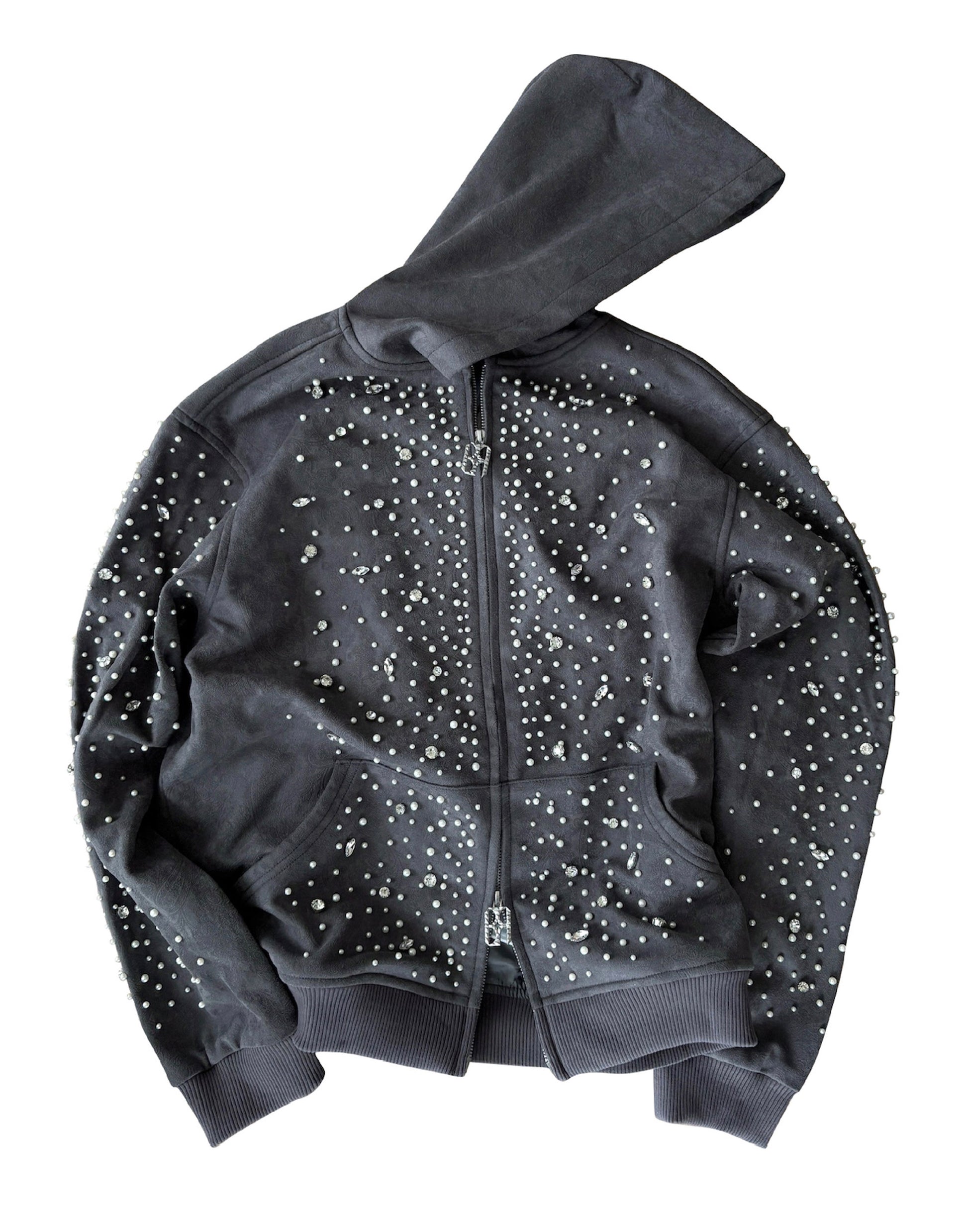 Cashew Blossom Pearl Zipper Hoodie