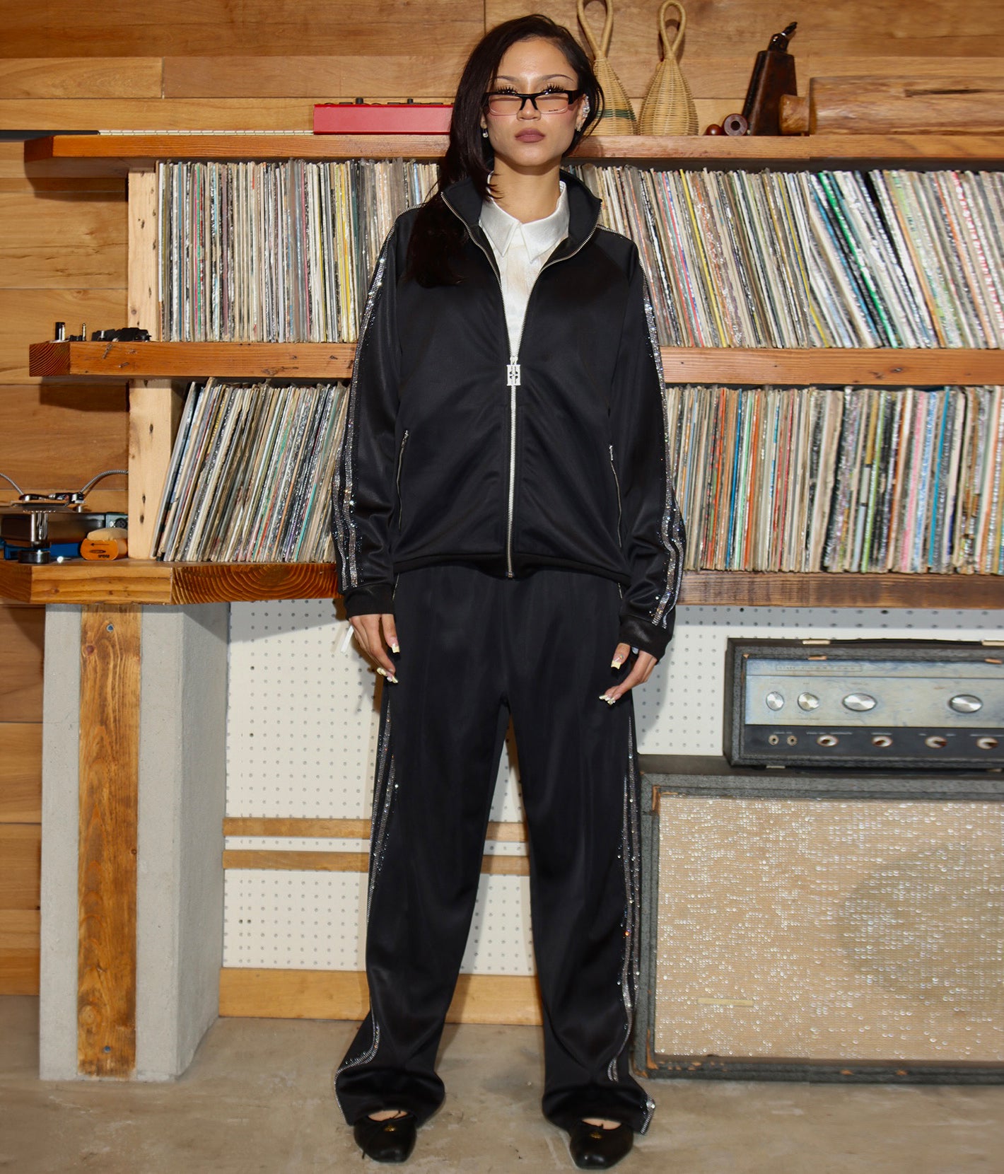 Midnight Gradient Crystal Track Jacket