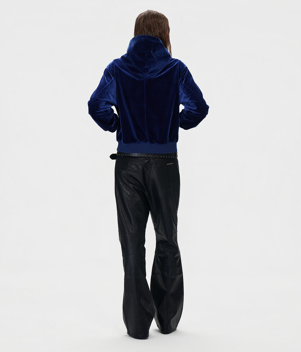 Shooting Star Velour Hoodie Blue