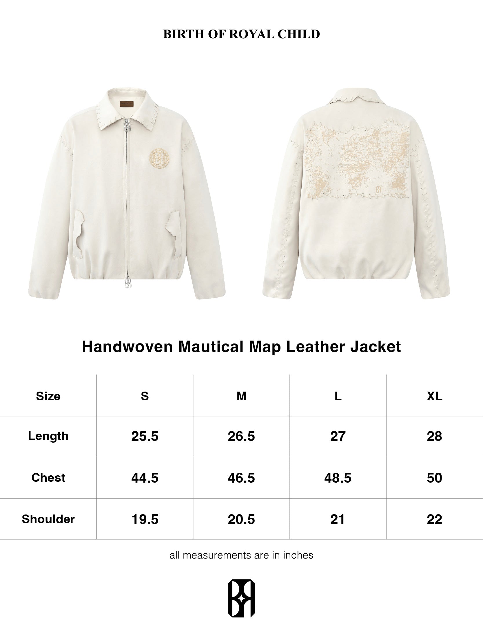 Outer Stitch Nautical Map Leather Jacket