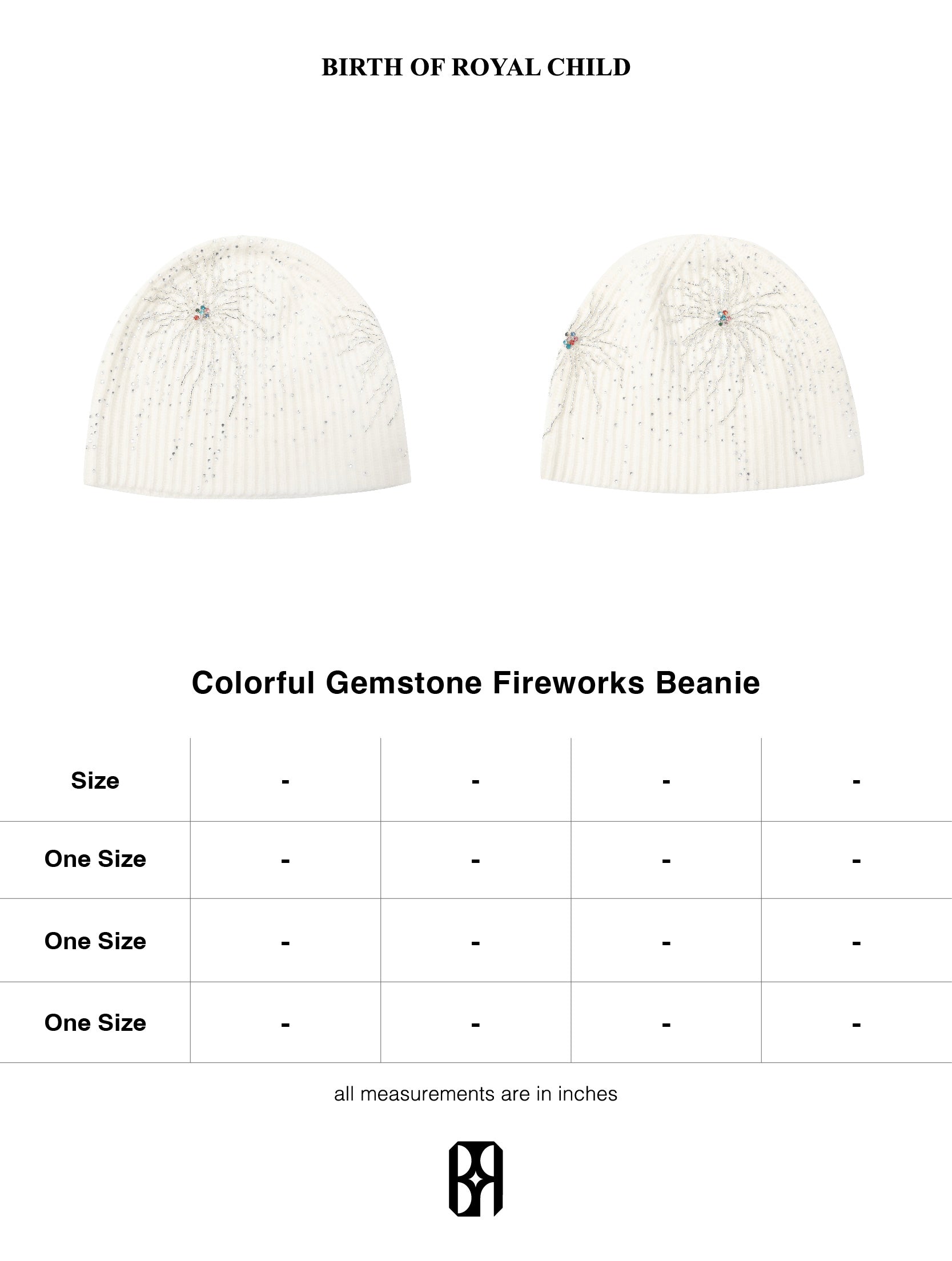 Fireworks Studded Beaded Beanie IN WHT