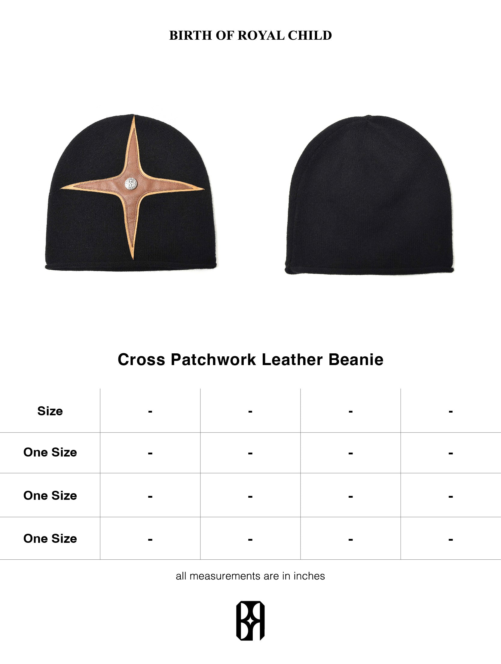 Cross-Patch Leather Beanie