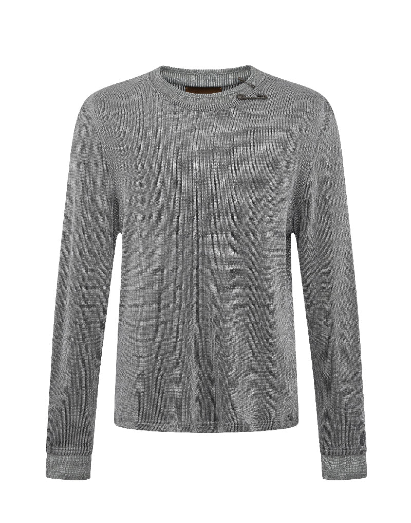 PIN SILVER THREAD LONG-SLEEVE SHIRT GREY