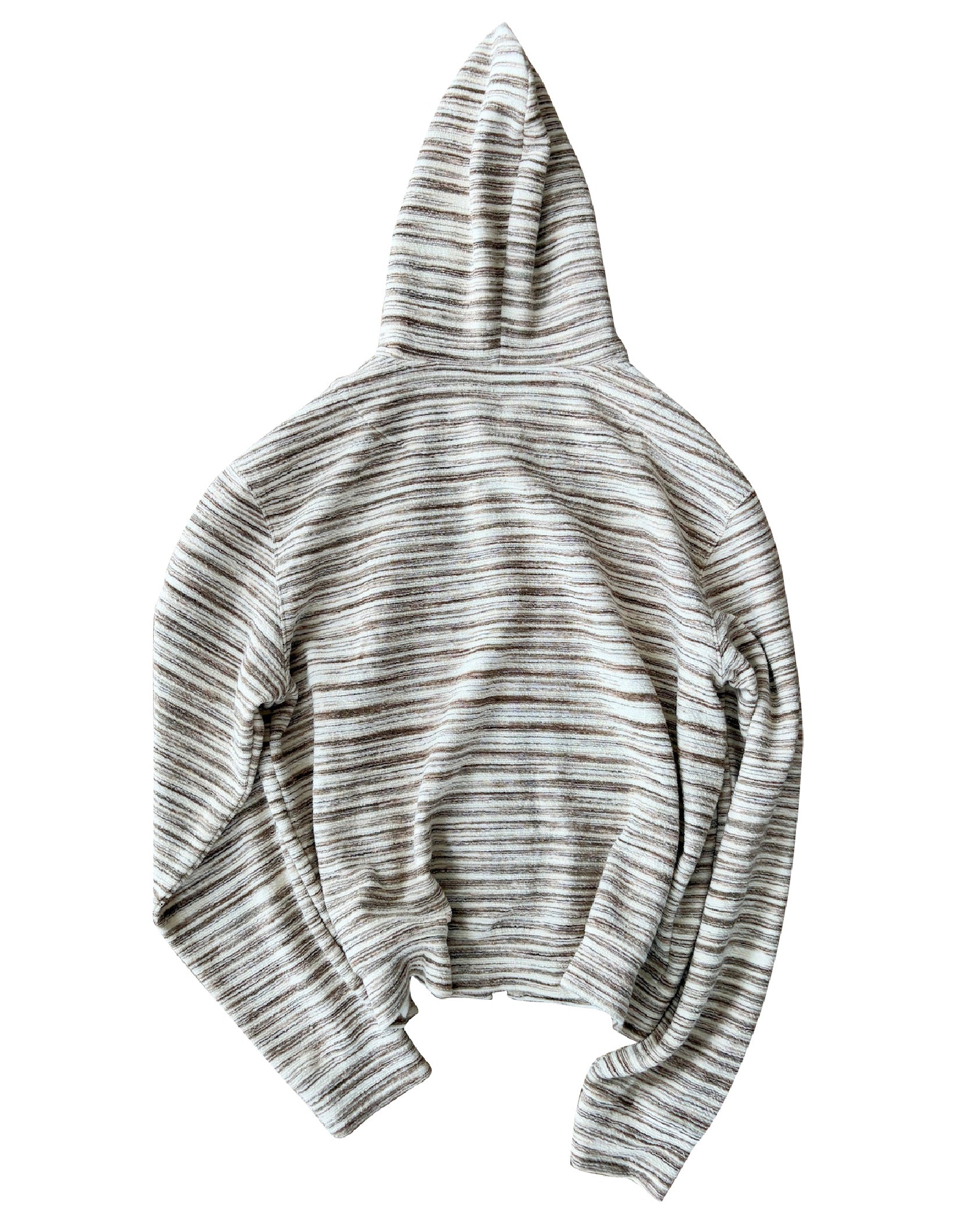 Striped Knit Hoodie in White
