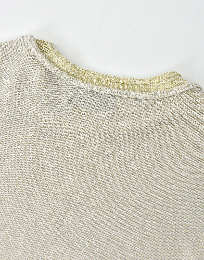 PIN SILVER THREAD LONG-SLEEVE SHIRT YELLOW