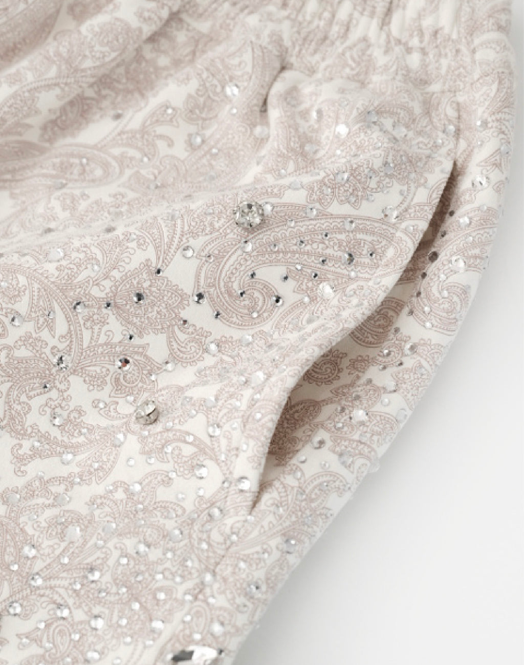 Cashew Blossom Pearl Sweatpants-WHT